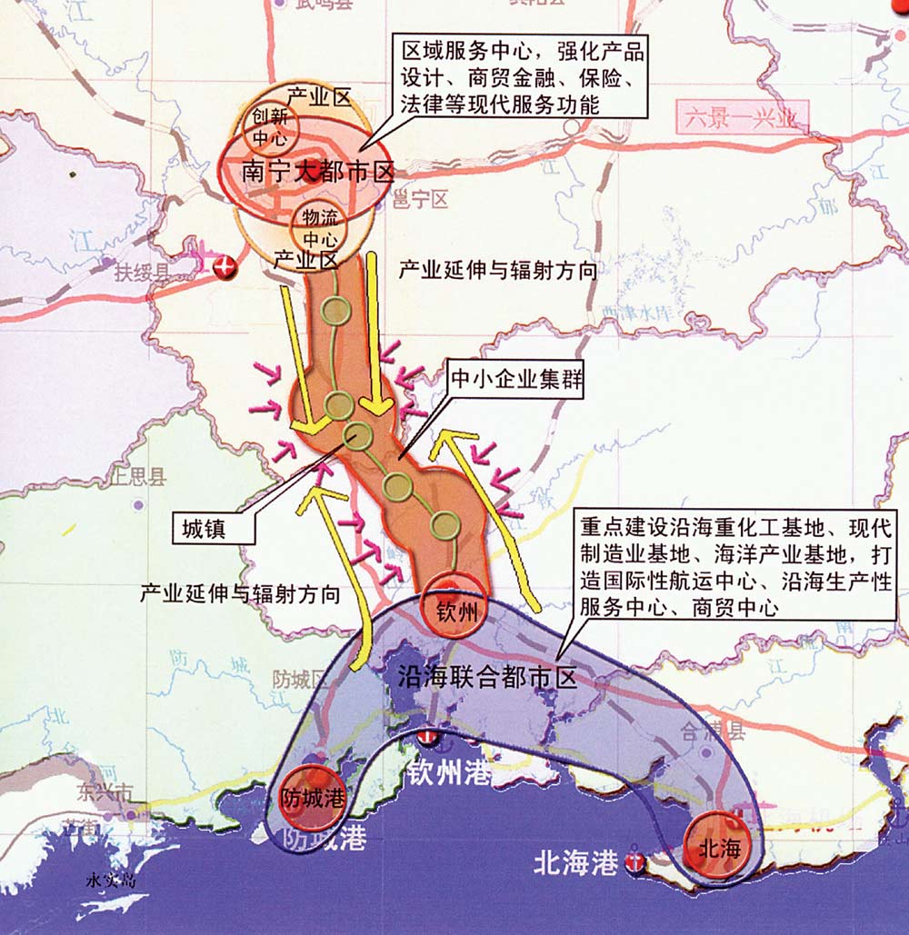 建造"南部新城" 南宁与钦北防有望"无缝连接"(图)