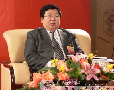 自治区十届人大代表,柳州市市长陈向群接受访谈.李华林摄