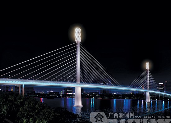 五象大桥(原柳沙大桥)斜拉桥方案效果图.南宁市规划局供图