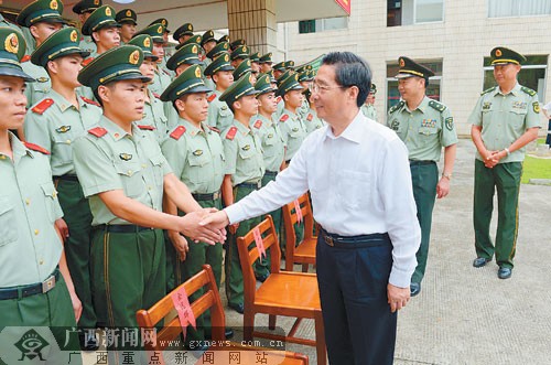 主任郭声琨先后来到广西军区后勤部司训大队,武警广西总队南宁市支队