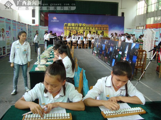 国家示范学校专家组到广西银行学校检查验收工