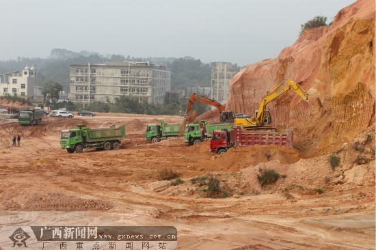 陆川县一项目施工现场.广西新闻网通讯员 叶礼林 提供