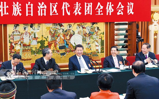 习近平参加广西代表团审议 肯定广西一年来的工作