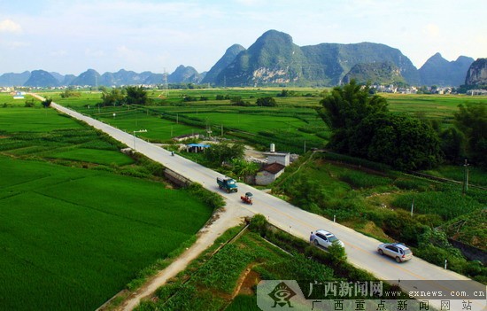 田东至天等二级路天等段提前6个月竣工