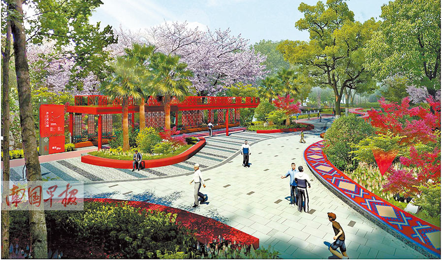 沙江河下游碧波云级景观效果图。南宁市海绵水城办供图 媲美那考河 打造6万多平方米湿地景观 未来的沙江河,在景观方面,如何描出新气象?会不会也打造一个类似那考河的湿地公园? 据悉,在景观设计方面,沙江河上游以水源涵养和生态保护为主,湿地景观面积约6.21万平方米。整体设计融入壮乡风情,营造栈道流水、花融锦带等生态野趣的壮乡人家画面。