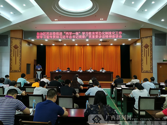 自治区民宗委学习贯彻习近平总书记视察广西重要讲话精神