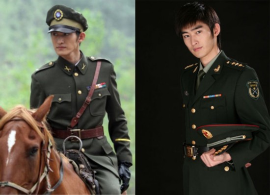 张翰 这两张还是一副"你又被我帅晕"的表情,塘主,你再这么作军装也救