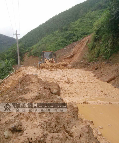 天峨境内一路段发生塌方 经抢修已恢复通行(图)