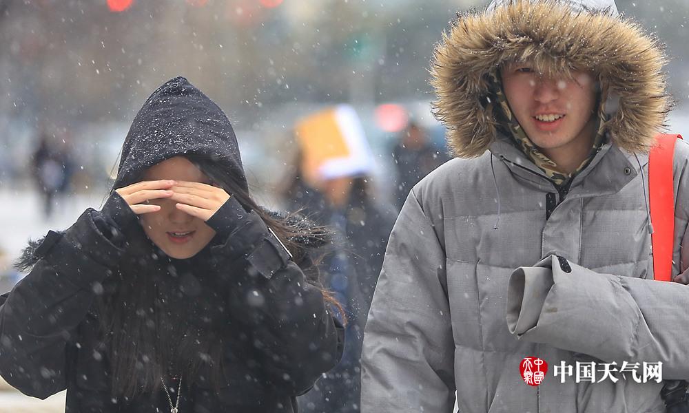 三九尾日沈阳漫天飘雪似柳絮