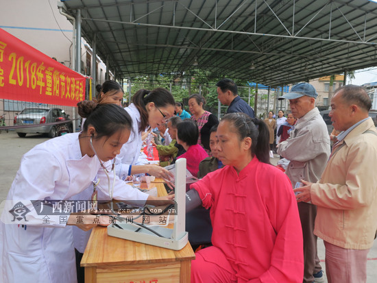 敬老爱老 田阳开展重阳节义诊送关爱活动(图)
