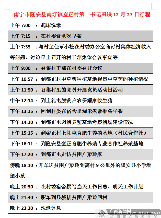 【12小时】“书记”很忙！从行程表感受一位“第一书记”真实而普通的一天