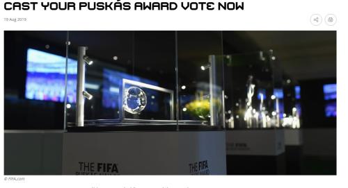 国际足联公布年度最佳进球奖候选 梅西入选