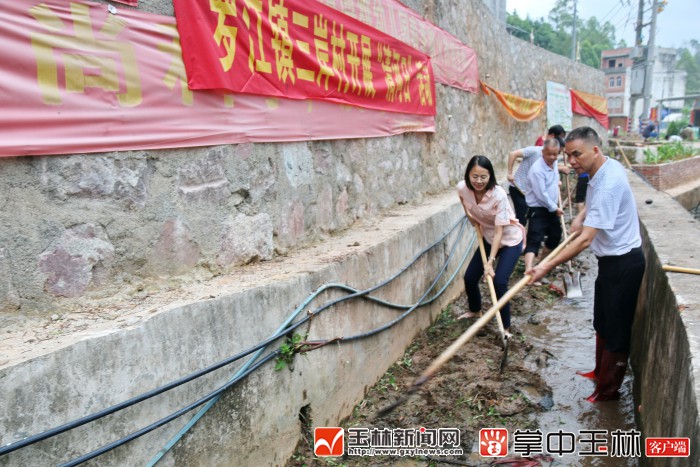 连日来,住容县罗江镇的市县两级人大代表,村干部,志愿者和保洁员一起