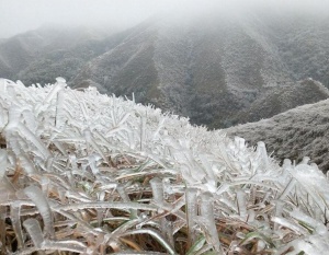 高清组图：强冷空气带来速冻 广西环江现北国风光