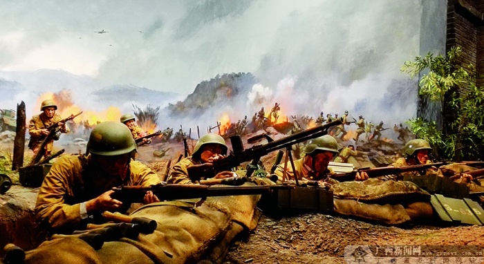 昆仑关战役博物馆内展示的实景战场.