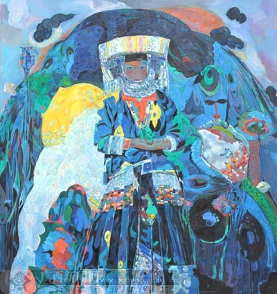 广西画家黄菁享受绘画乐趣图