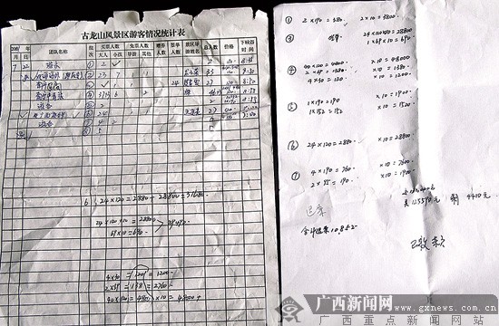 图为景区提供的游客获赔清单。记者 邓晓衡摄广西新闻网记者 邓晓衡 文 图