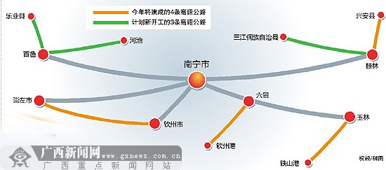 廣西今年將建成4條高速路 六景-欽州港高速將開通