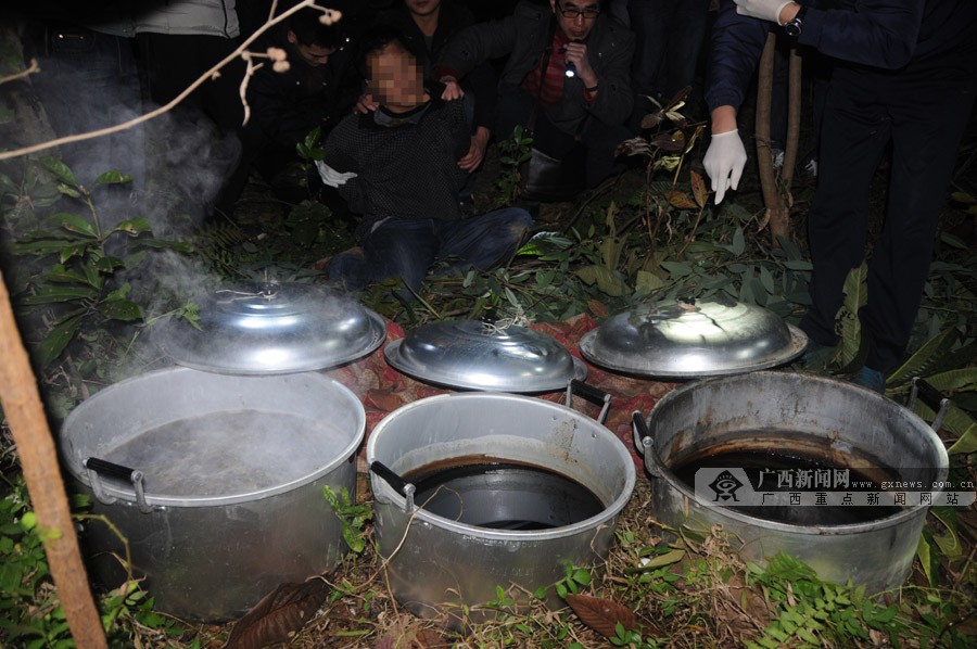 广西来宾破获2起公安部目标案件 捣毁2大制毒窝点 (1/7)