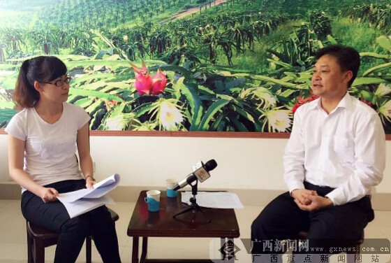 钦州市钦南区区长黄光发接受本网专访. 广西新闻网记者 徐世杰 摄