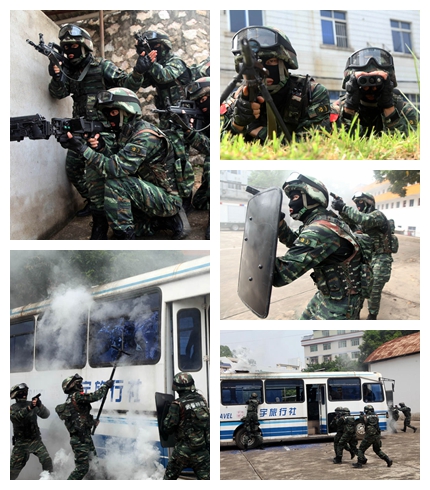 高清:备战"东博会" 南宁武警大练兵