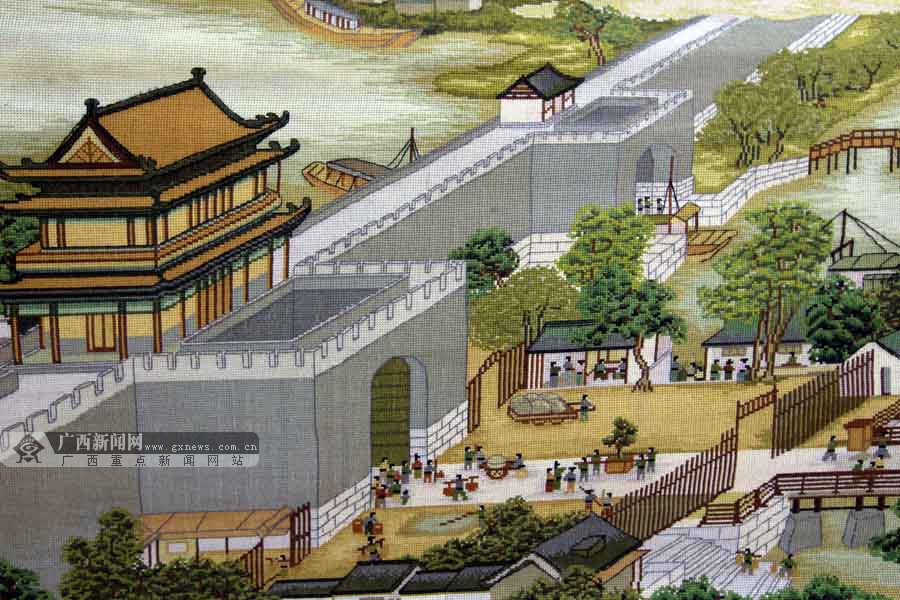 高清:凌云七旬老人3年半绣出22米《清明上河图》 (4/15)