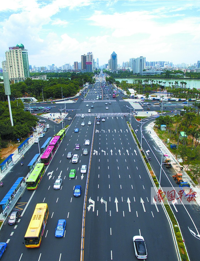 高清南宁市民族大道路通畅心情爽