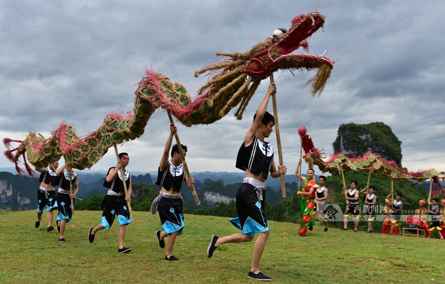 高清组图罗城舞草龙庆丰收