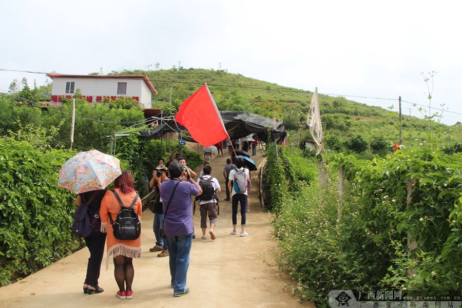 团走读崇左暨2016红豆年会的专家及网友走进凭祥市夏石镇新鸣村板小屯