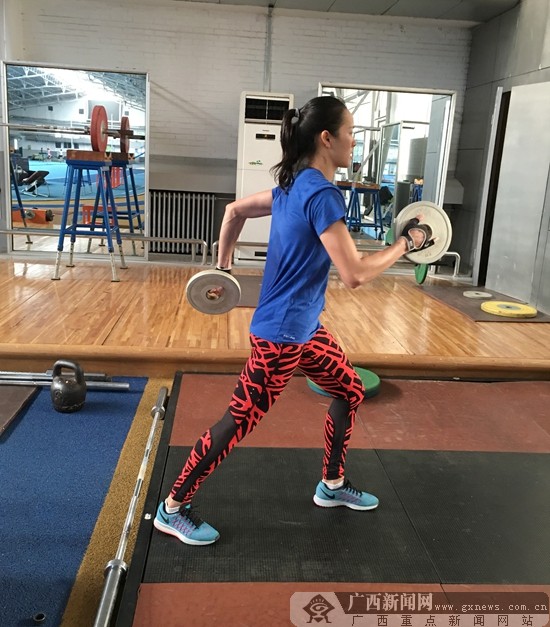 韦永丽在训练.广西田径运动发展中心供图