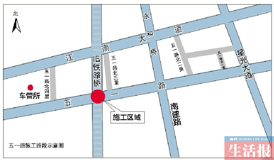 记者了解到,从12月28日零时起,因铁路桥拆除施工,南宁市五一路铁路桥