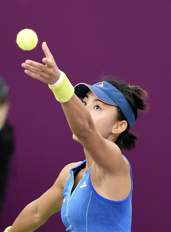 当日,在2017年wta卡塔尔网球公开赛女子单打资格赛首轮比赛中,中国