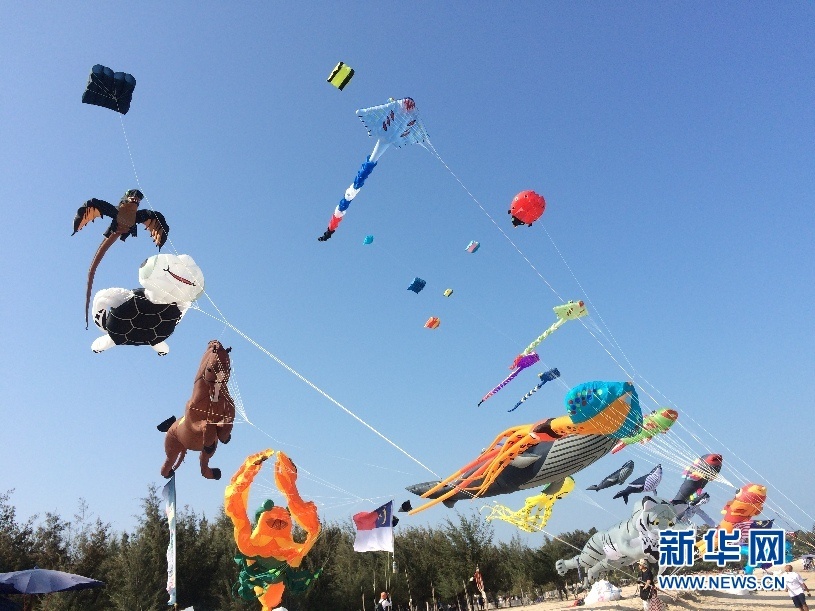 3月10日泰国国际风筝节中,被搬上蓝天的"深海世界".