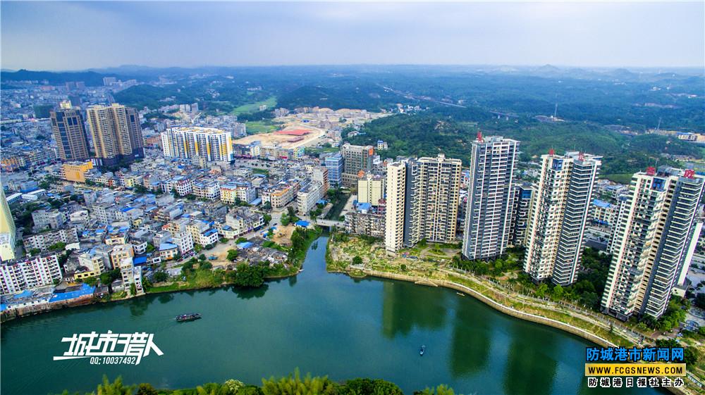 鸟瞰防城港航拍防城区魅力防城江