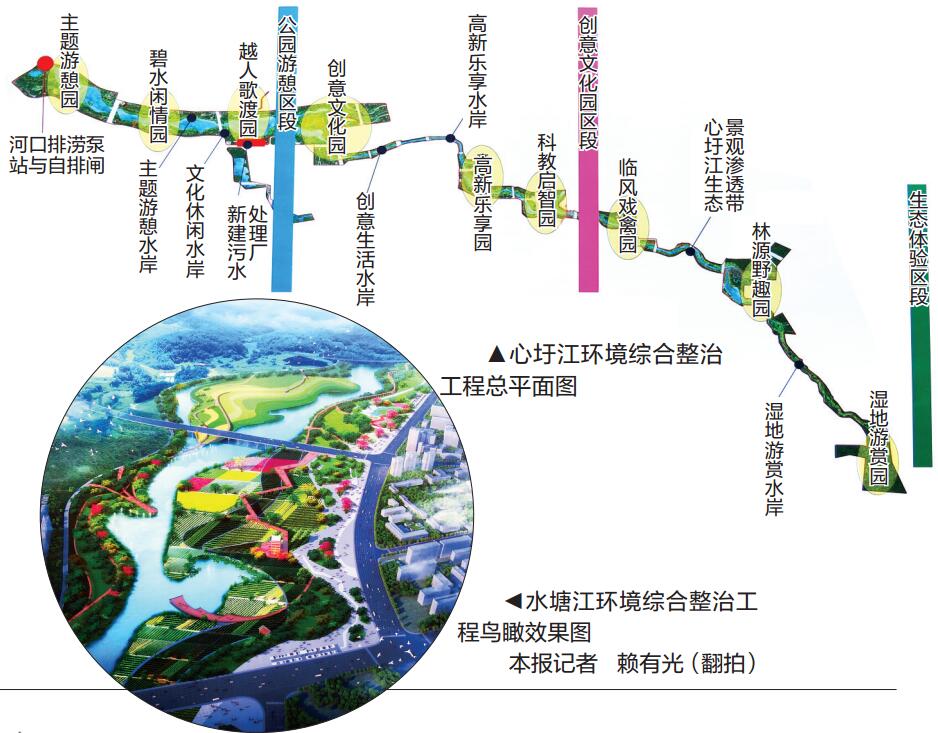 南宁心圩江和水塘江整治ppp项目开工 治理黑臭水 (2)