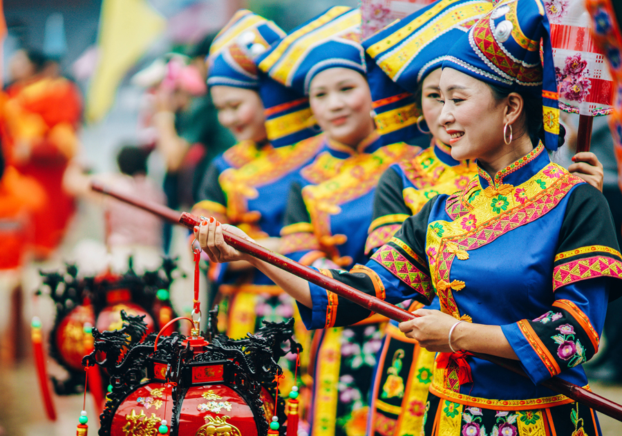 第九届阳圩山歌节开幕 精彩民俗表演吸引宾客(图)|手机广西网