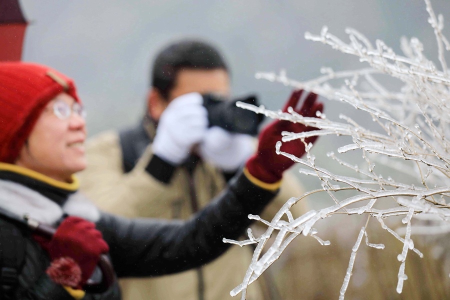 高清：融安高寒山区迎来降雪 银装素裹雪景如画