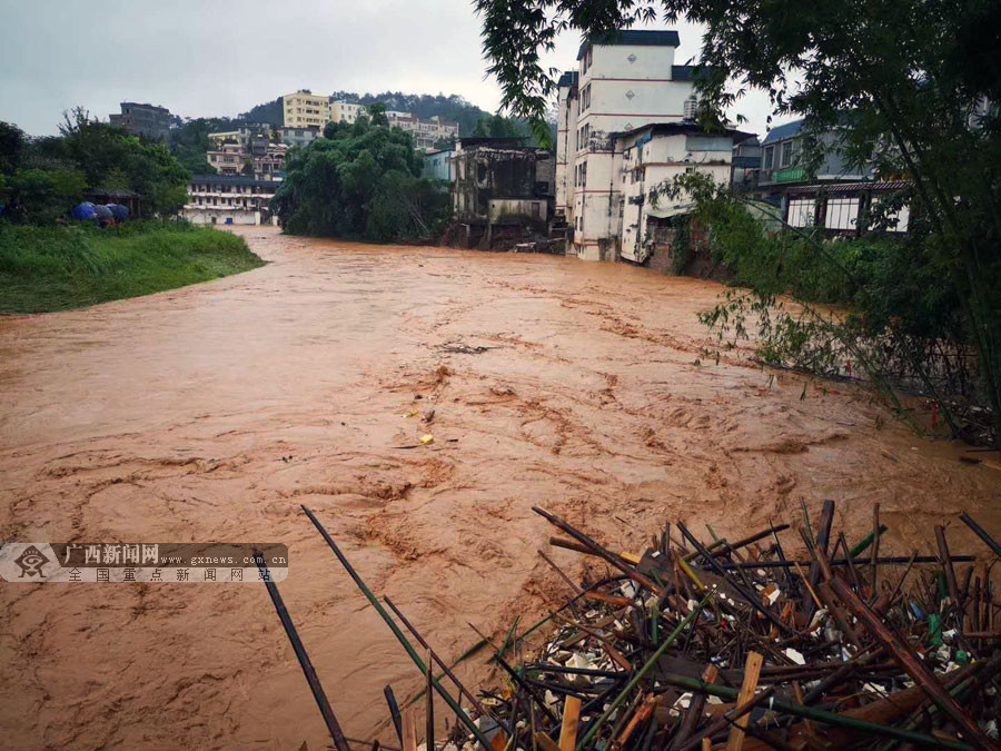 组图:广西苍梧县受强降雨袭击发生洪涝灾害 (1/10)