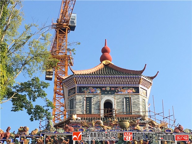 玉林:万花楼真容初现 塔楼彩绘装饰古韵十足