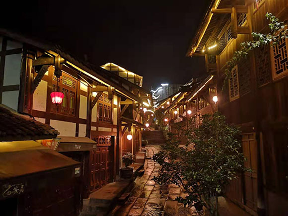 重庆安居古城夜色静谧古朴被时光定格的乡愁