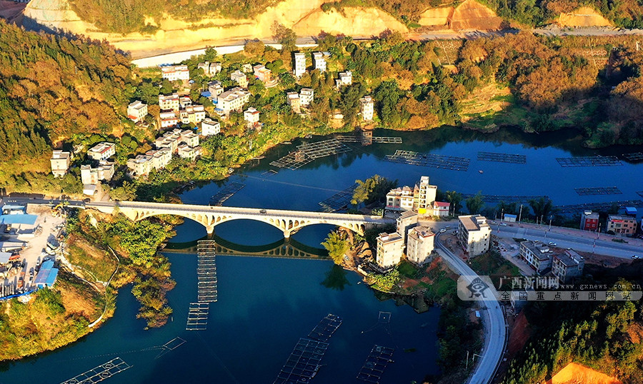 高清河池东兰县红水河畔美如春