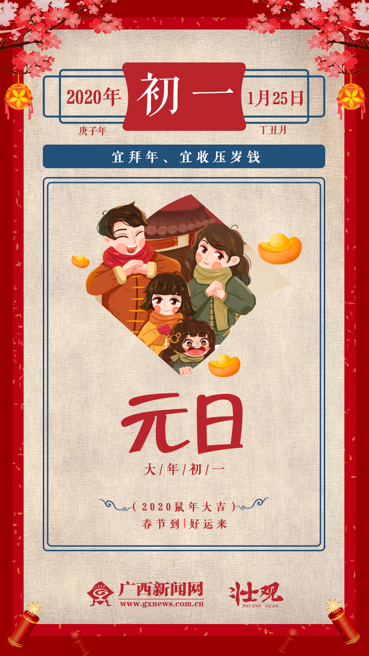 年俗日历正月初一