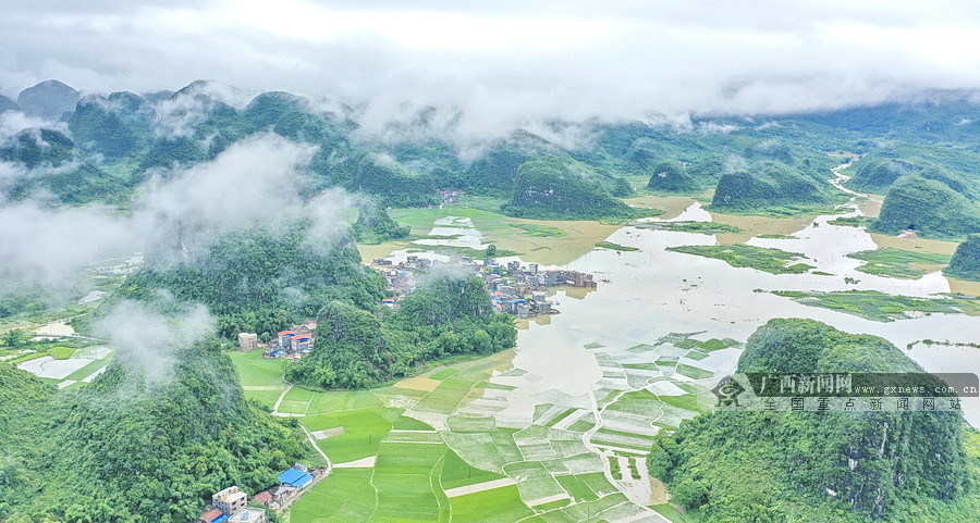 6月5日,航拍广西罗城四把镇双寨村受灾情况.广西新闻网通讯员 余菲 摄