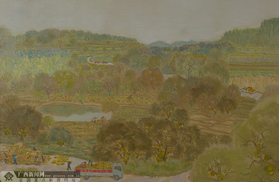 油画瓜果飘香奔小康