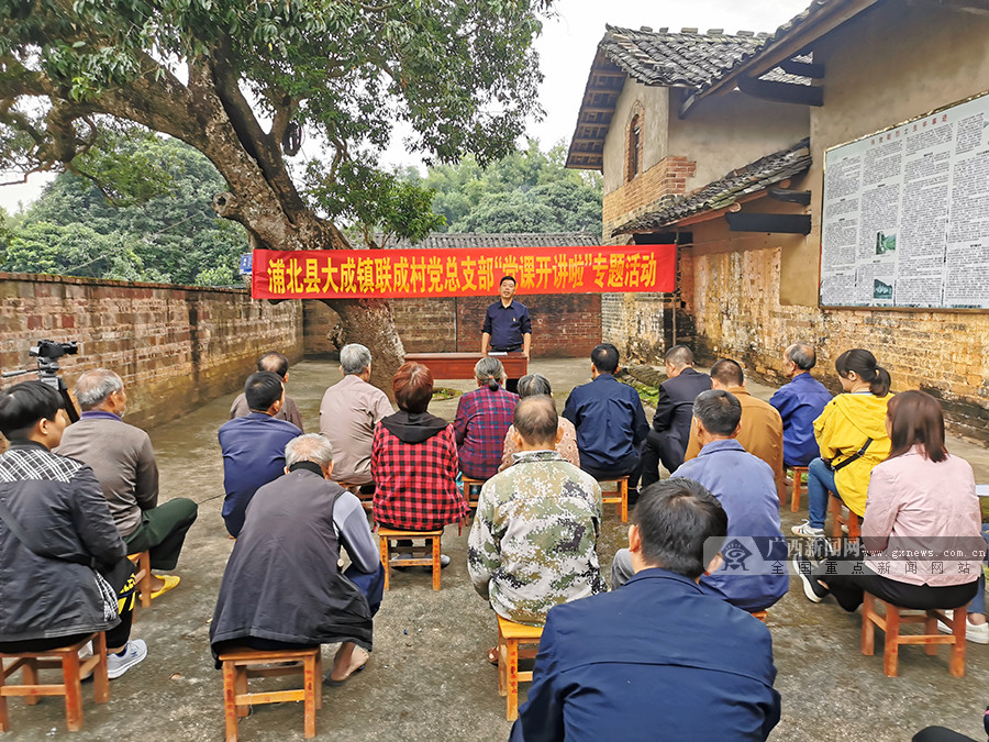 浦北县大成镇联成村开展"党课开讲啦"专题活动|手机广西网