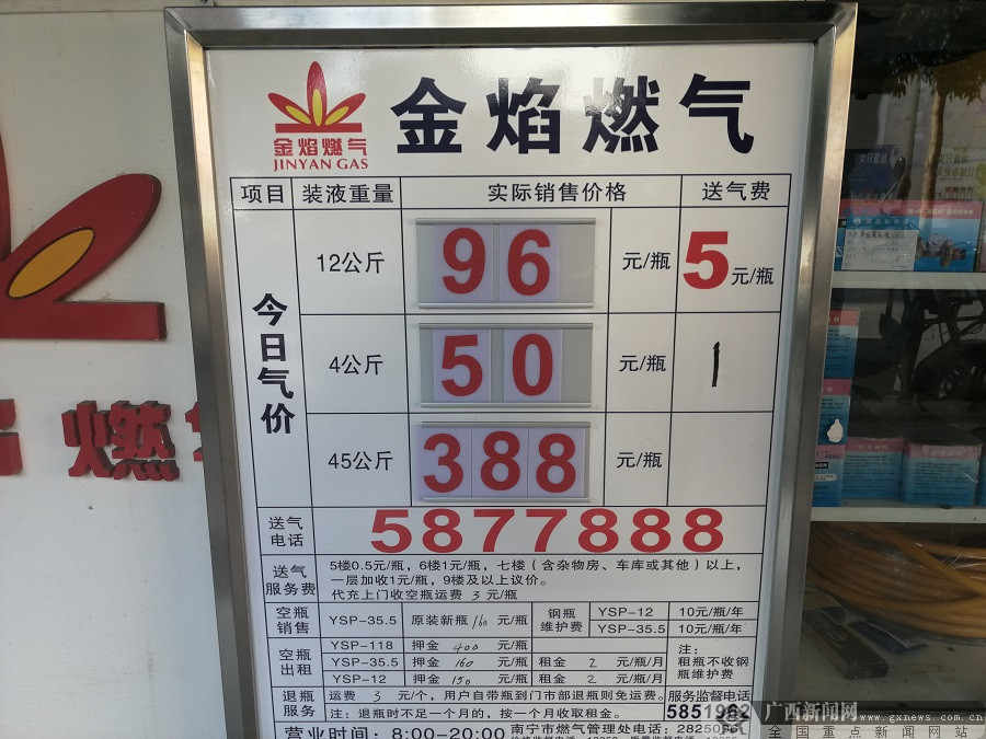 液化气现在仍是部分南宁市民生活的重要燃料,随着季节变换,其价格的