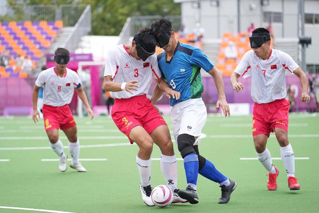 东京残奥会-五人制盲人足球小组赛:中国队不敌巴西队 (3)