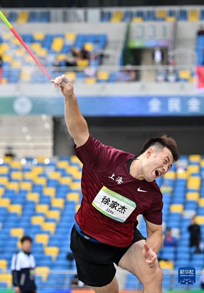 全运会-田径男子标枪决赛:上海队选手徐家杰获得冠军